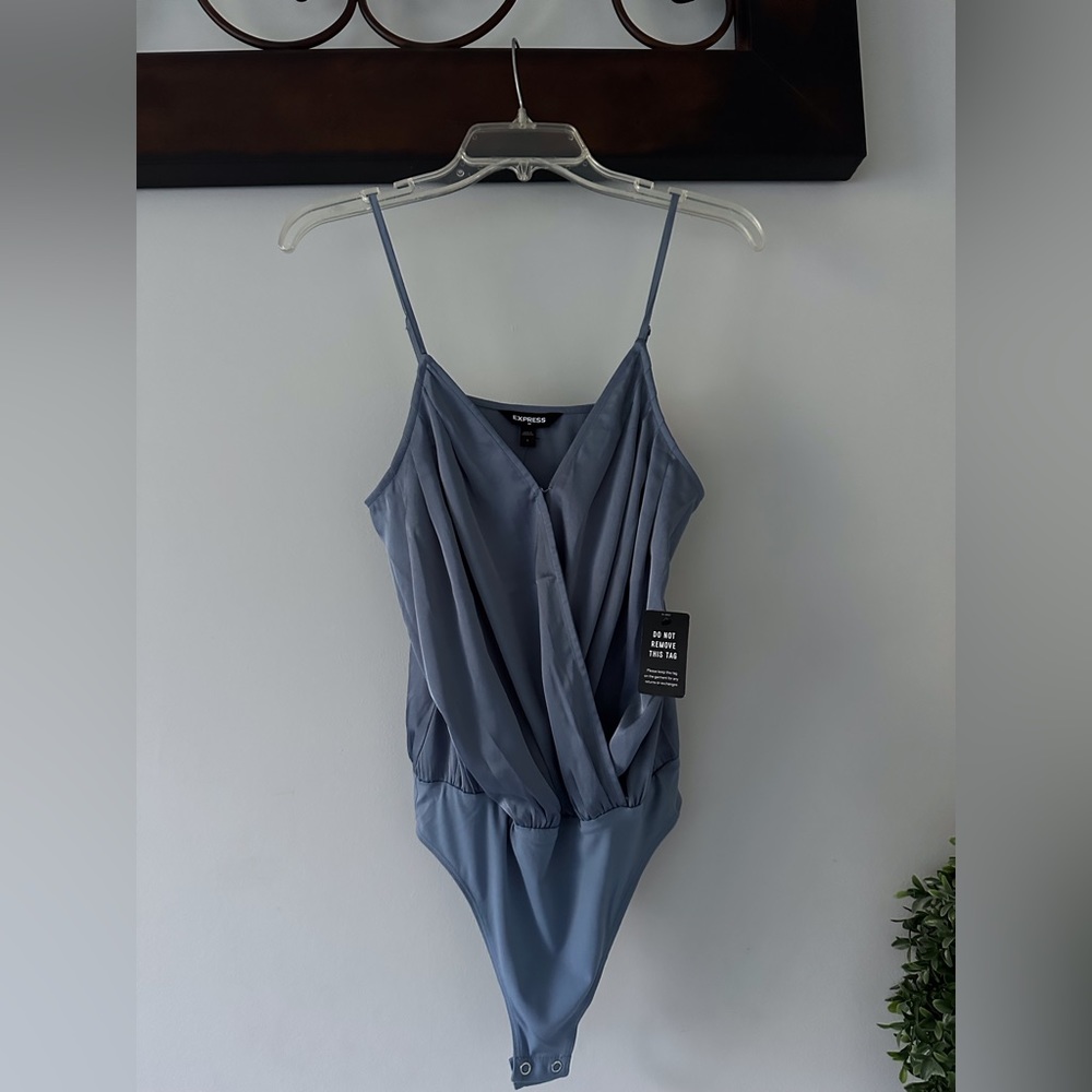 Express size s one piece slate blue bodysuit
